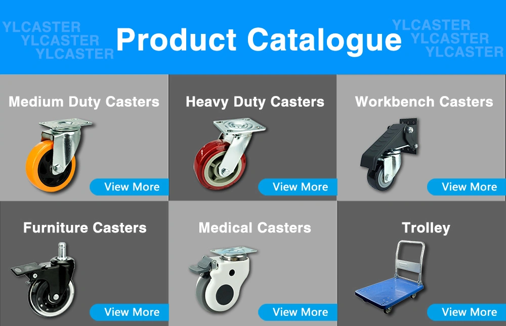 Wbd Heavy Duty Cast Iron Core PU Caster Red Polyurethane Castors and Universal Wheels for Trolley