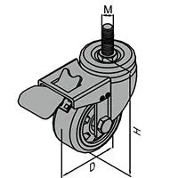 OEM Service Customized Stainless Steel PU Trolley Caster Adjustable Height Industrial Caster Trolley Wheel Heavy Duty Castor Swivel Caster with Brake