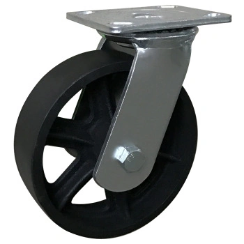 Wanda Wheel supplier Industrial 4&quot; Cast Iron Swivel Caster Wheel with Double Brake for Medical Facility /Foklift